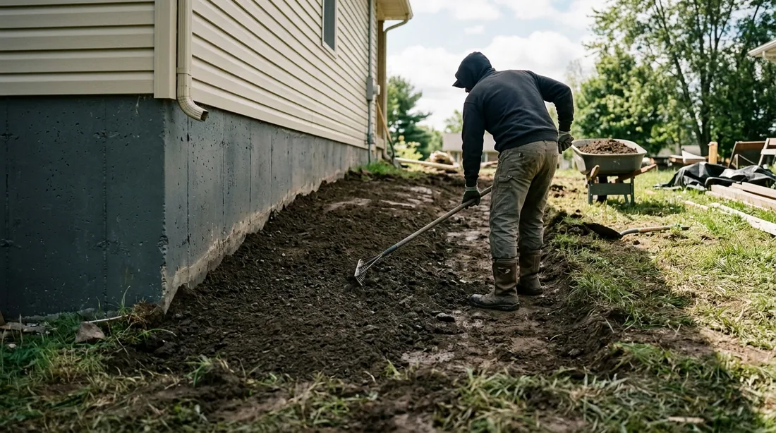 Ground should fall away from the foundation over the first several feet — Columbia, MO